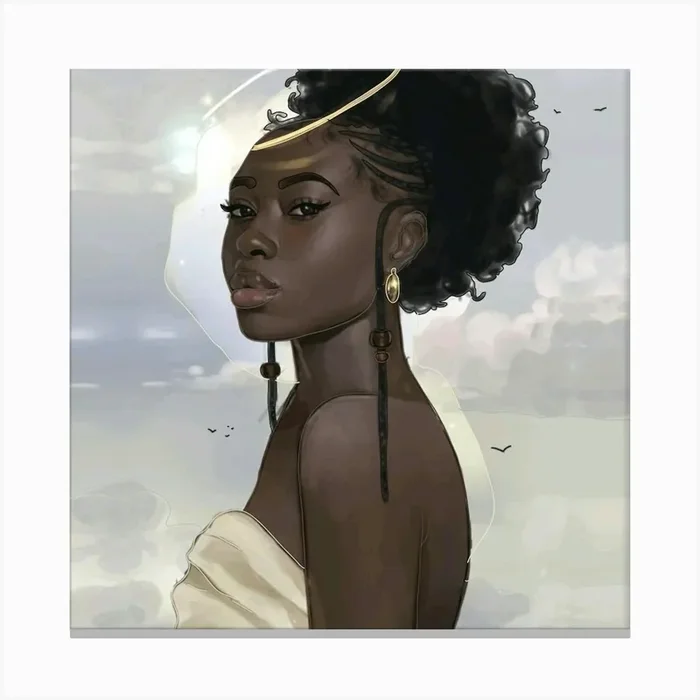Black Girl With A Crown Canvas Print by nemesis