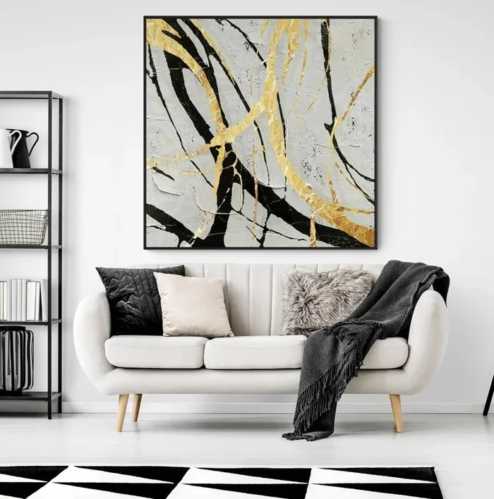 Black/Gold Abstract Wall Art