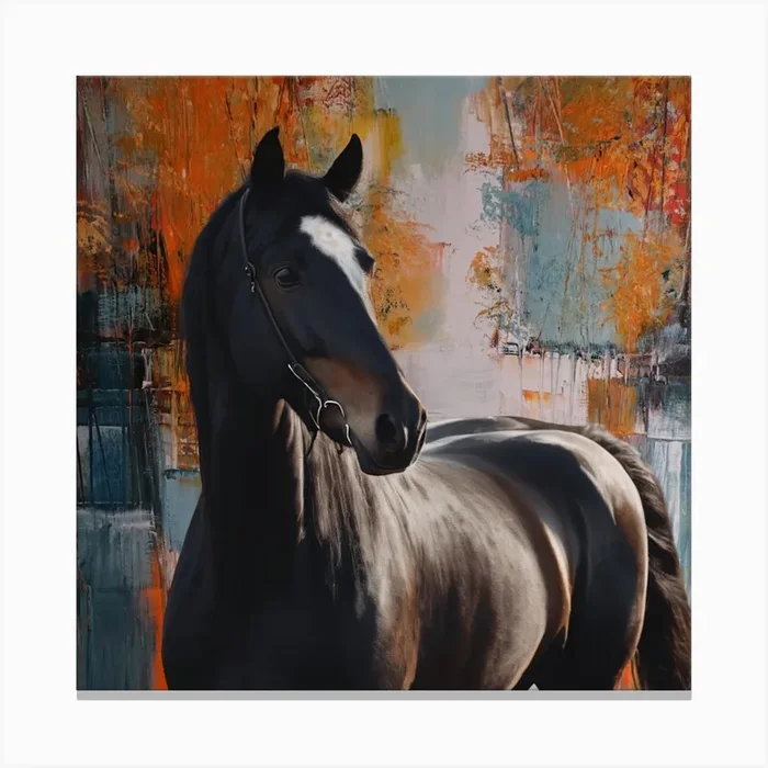 Black Horse Canvas PrintM by Moeeza