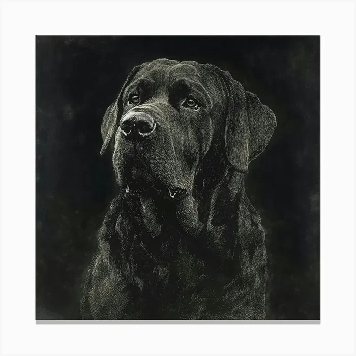 Black Labrador Art Canvas PrintS by Saiful