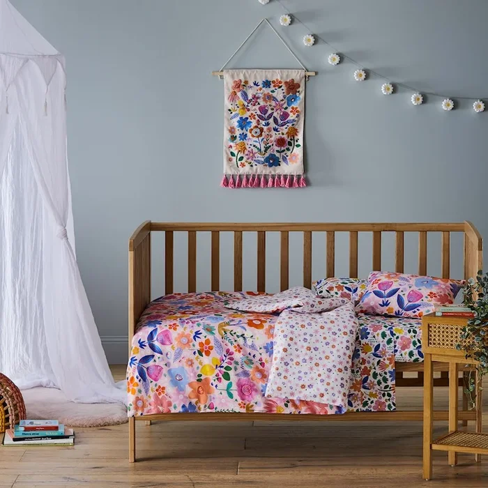 Bloom Pink Cot Quilt Cover Set
