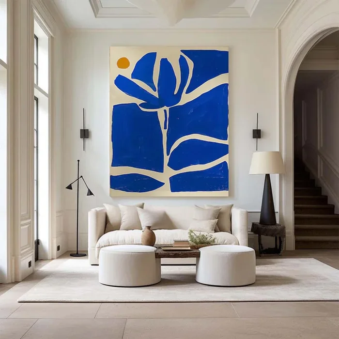 Blue Abstract Floral Cutout Painting | ArtvistaGallery #WG 096