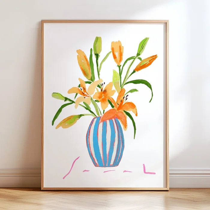 Blue Striped Vase