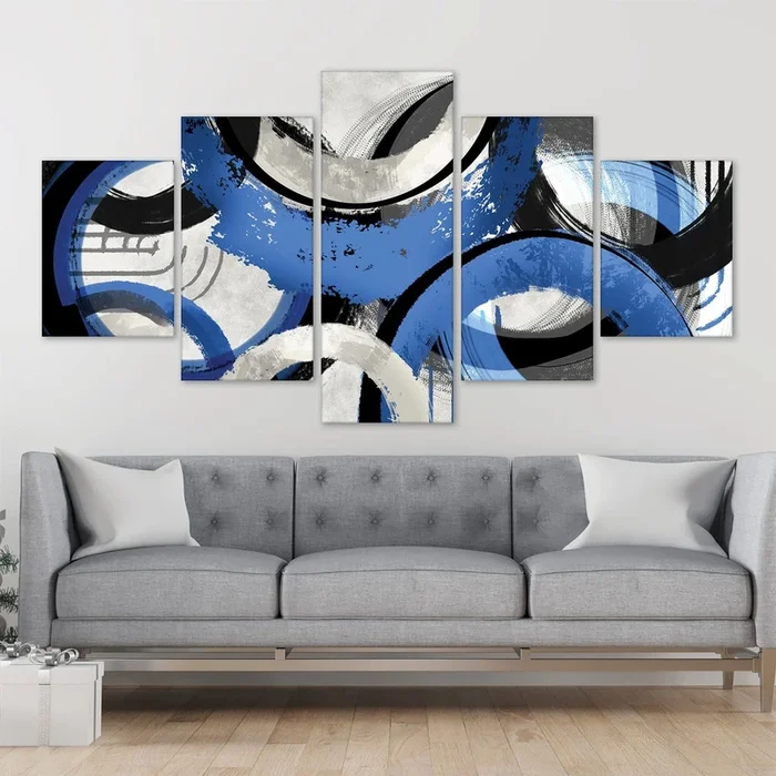 Blue Swirls Canvas – 5 Panel