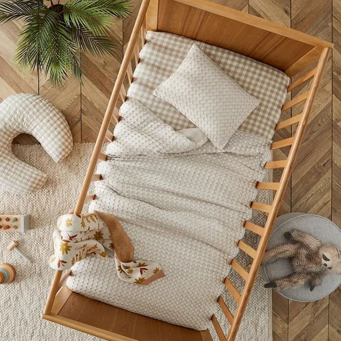 Bobbi Bamboo Cotton Waffle Natural Quilt Cover Set