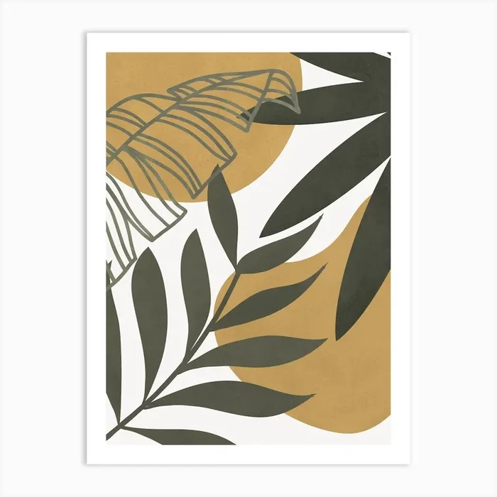 Boho Leaves Warm Colors 2 Art Print by Palmito