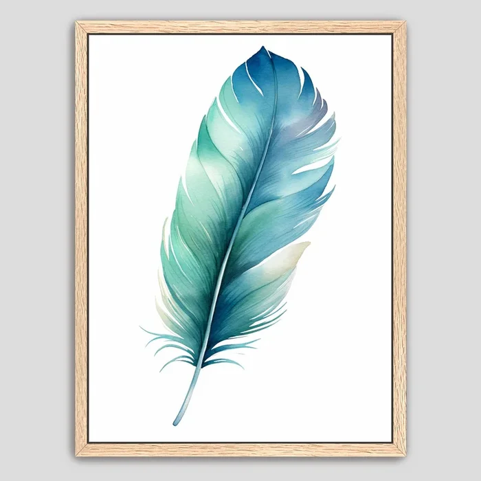 Boho Watercolor Feather Wall Art