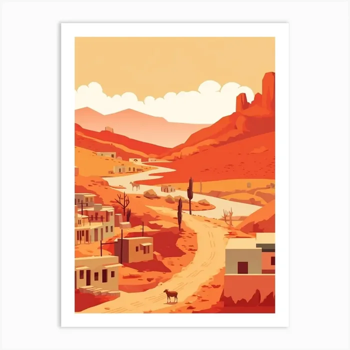Bolivia Travel Illustration Art Print by WanderWall Prints
