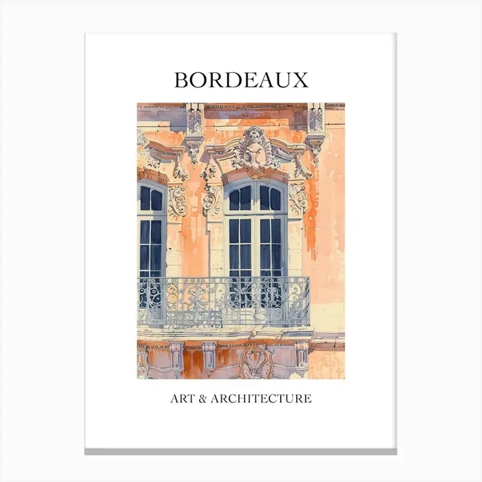 Bordeaux Travel And Architecture Poster 4 Canvas Print by Urban Vistas