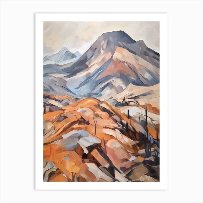 Bowfell England 3 Mountain Painting Art Print by WanderWall Prints
