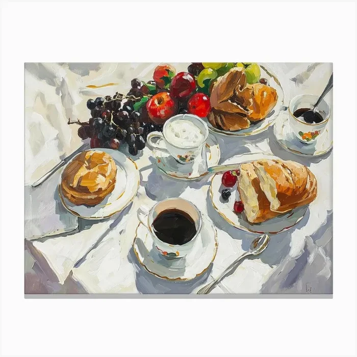 Breakfast – expressionism Canvas Print by DBmedia