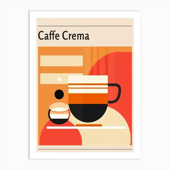 Caffe Crema Midcentury Modern Poster Art Print by Artful Appetite