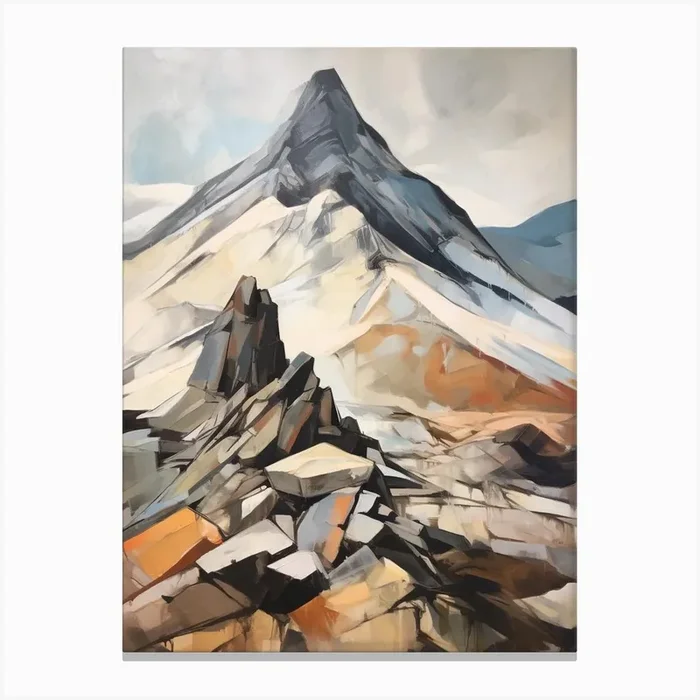 Cairn Gorm Scotland Mountain Painting Canvas Print by WanderWall Prints