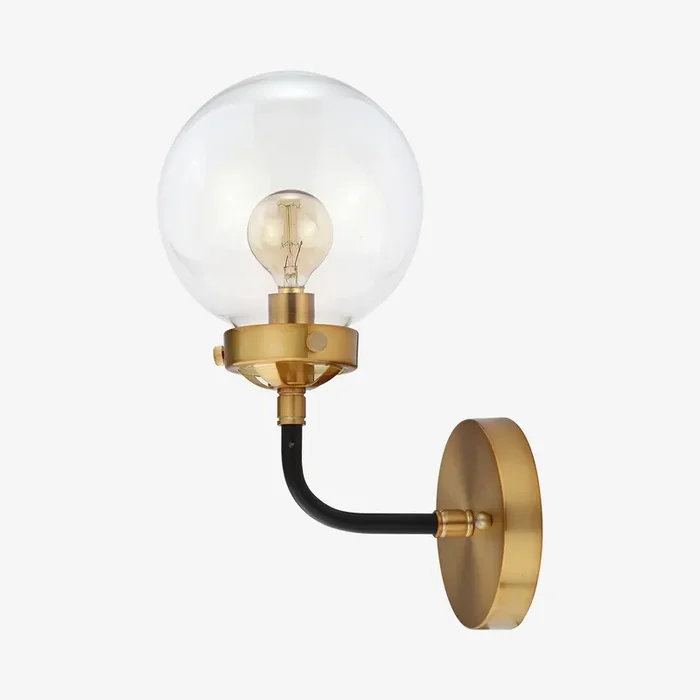Caleb 1-Light Wall Sconce Lamp – Black / Brass – Metal by JONATHAN Y