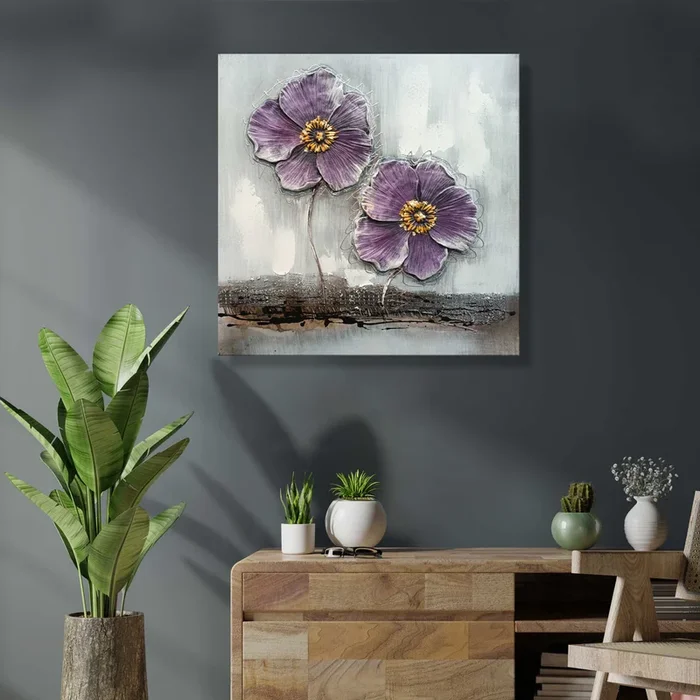 Canvas Hand Painted Wall Painting Grow Through Dirt Stretched On Wood Embossed Textured ecorative Wall Art Original Oil Painting For Home Wall Decoration