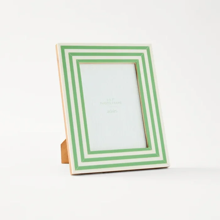 Capri Green & White Stripe Photo Frame