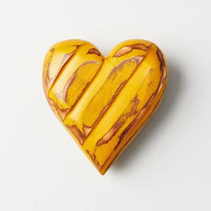 Carved Wood Heart – Marigold Diagonal