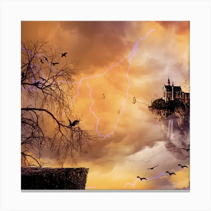 Castle In The Sky Canvas Print by Super_Art