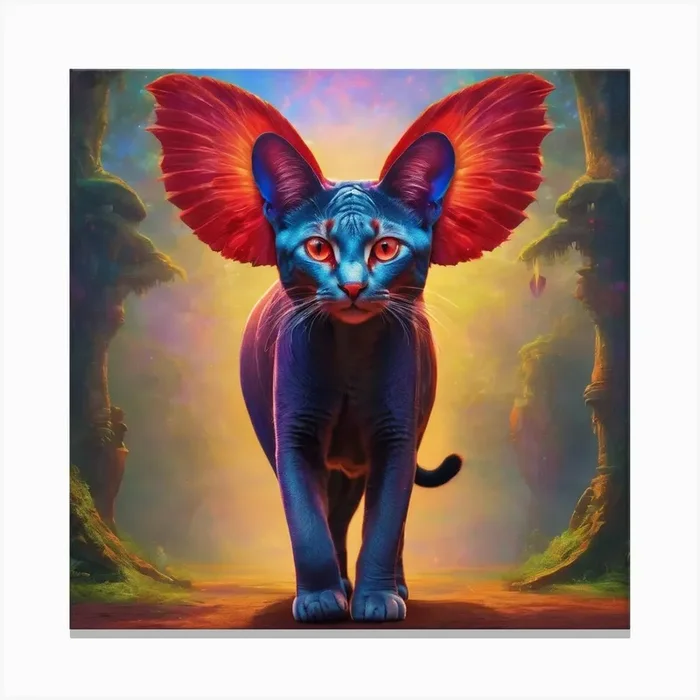 Cat With Wings 1 Canvas Print by AmbereenMiftah