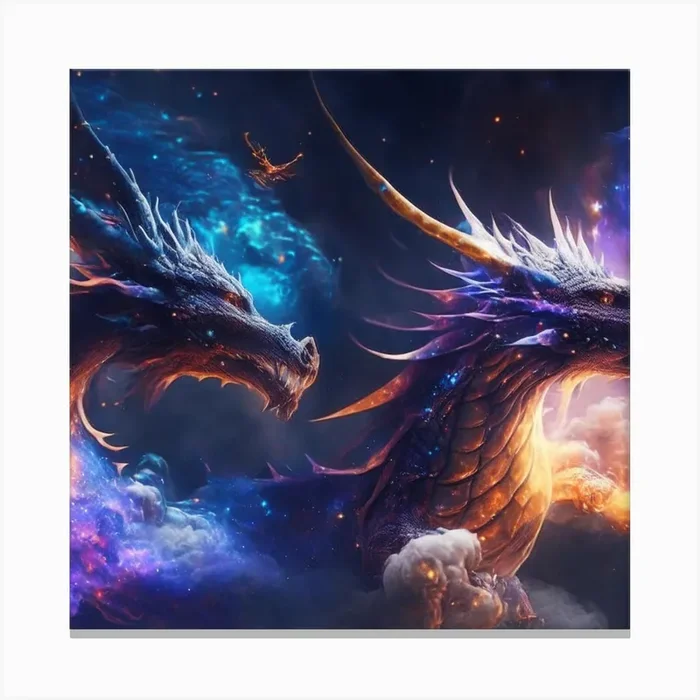 产品名称中包含顶级域名,检查并适当处理后再继续! Dragons In The Sky Canvas PrintK by K.ES.Fosters.Enterprises