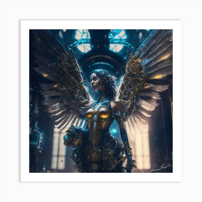 产品名称中包含顶级域名,检查并适当处理后再继续! Steampunk Angel 4 Art PrintK by K.ES.Fosters.Enterprises