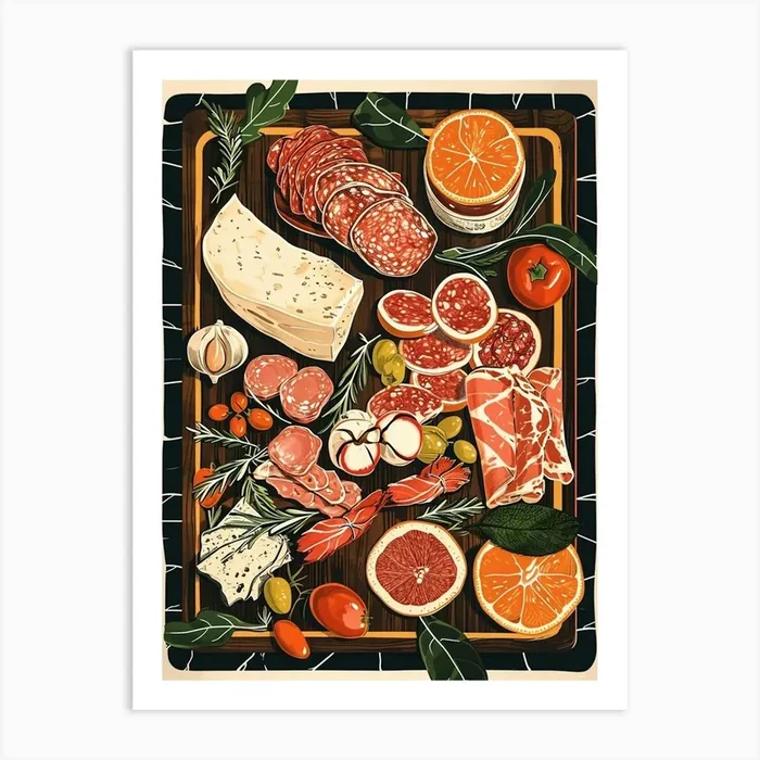 Charcuterie Board Art Deco Inspired 3 Art Print by Artful Appetite