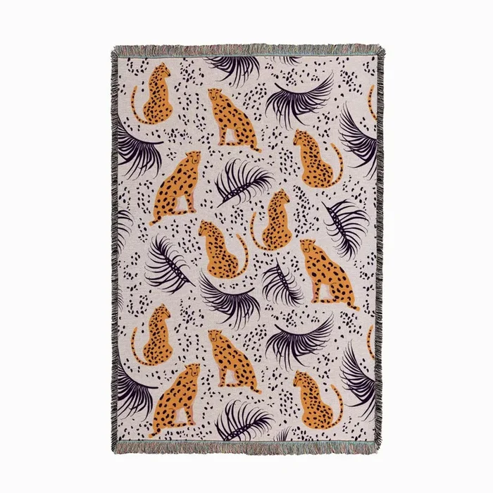 Cheetah Small Woven Throw by LidieBug Textiles