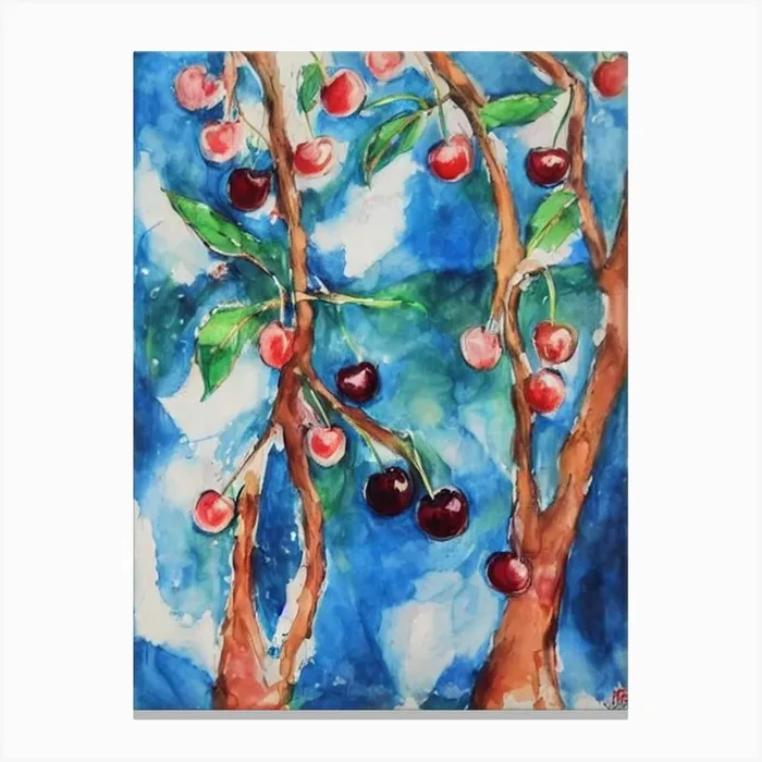 Cherry Classic Fruit Canvas Print by The Fruitery