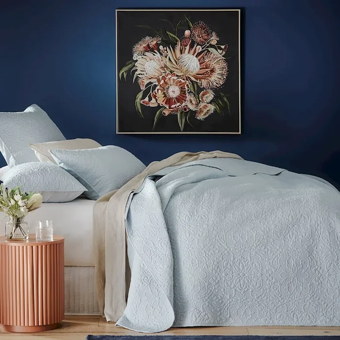 Chloe Ice Blue Quilted Coverlet Separates