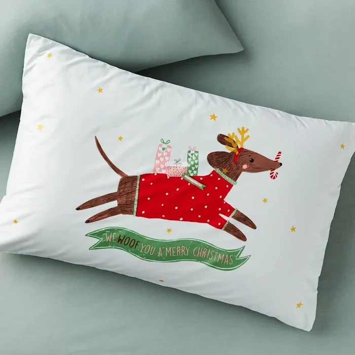 Christmas Mint Woof You A Merry Christmas Pillowcase
