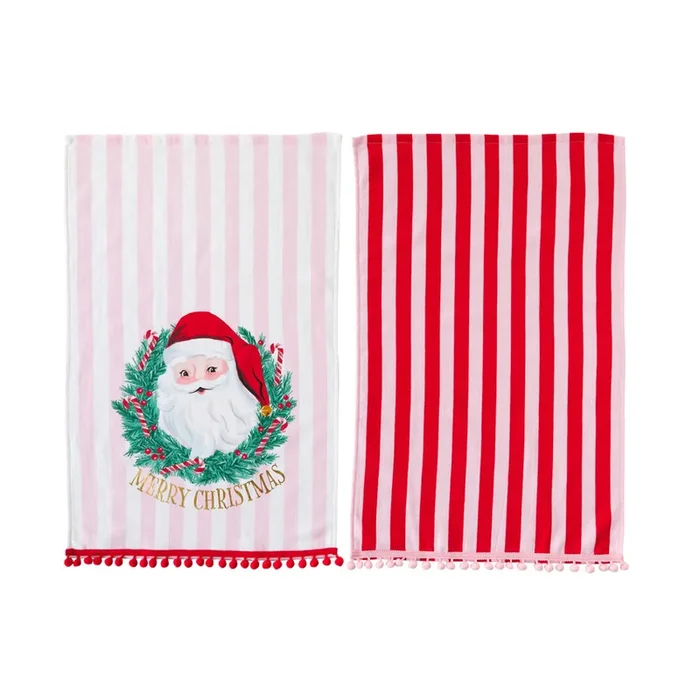 Christmas Santa Tea Towel Pack of 2