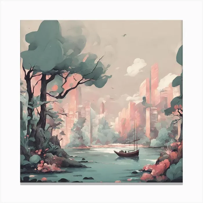 City By The Water Canvas Print by limami