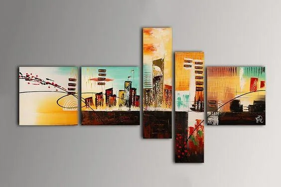Cityscape Painting, Living Room Wall Art, Modern Paintings, Contemporary Wall Art Painting, Acrylic Artwork