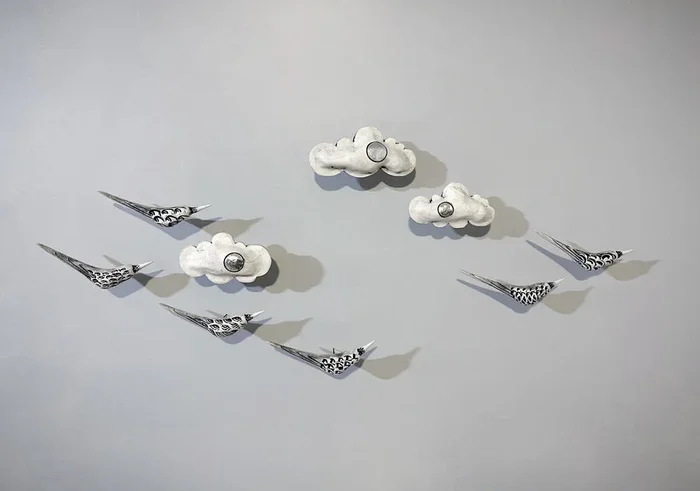 Clouds with Birds Wall Sculpture – Small Set