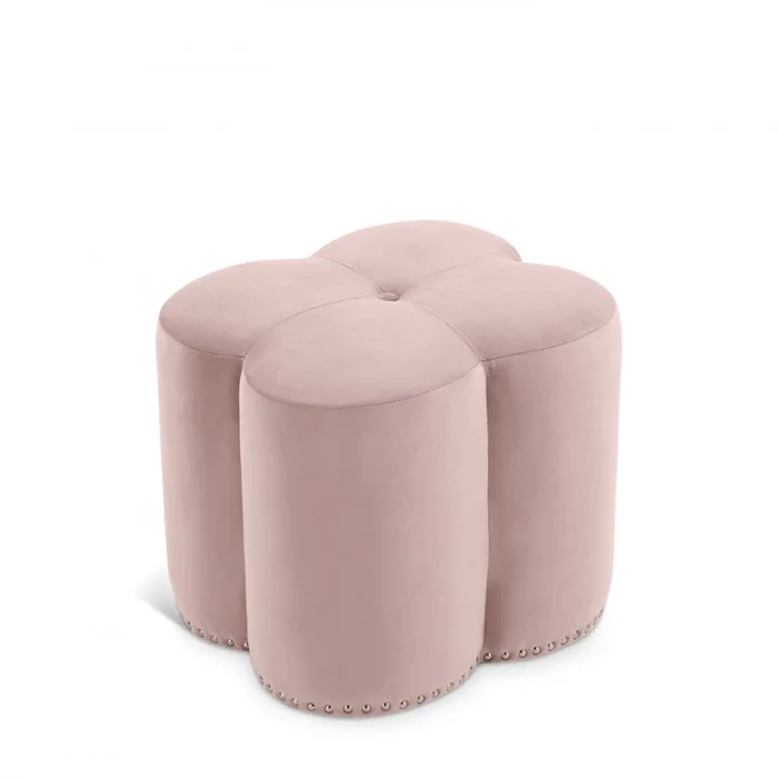Clover Velvet Upholstered Stool