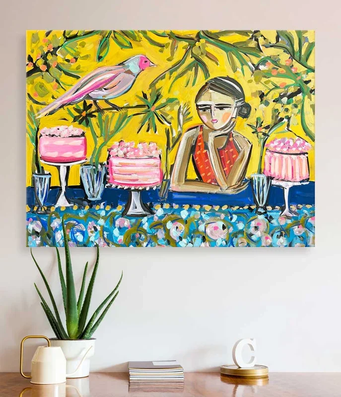 Color Dream With Bird Canvas Wall Art