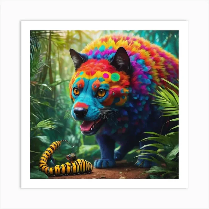 Colorful Animal Art Print by AmbereenMiftah