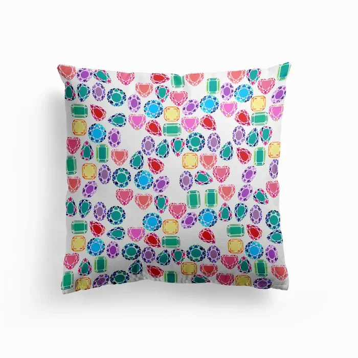 Colorful Gemstones Cushion by Kapotka