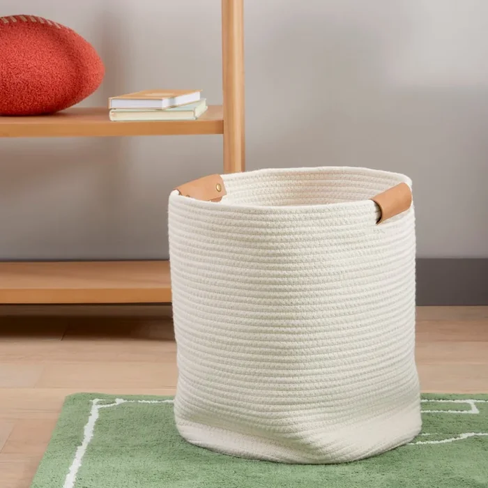 Cooper Natural & Tan Large Round Storage Basket