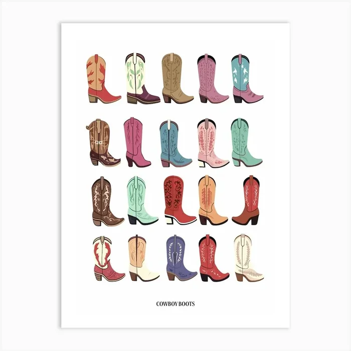 Cowboy Boots 2 Art Print by Mambo