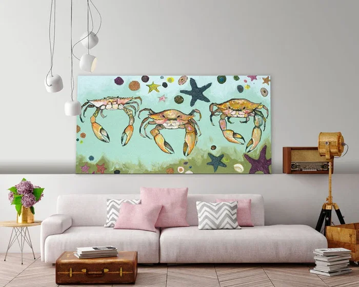 Crabs & Starfish Canvas Wall Art