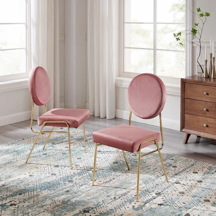 Craft Performance Velvet Dining Side Chairs Set of 2 by Modway
