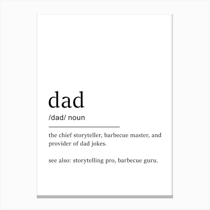 Dad Definition Poster – Dictionary Canvas PrintPZ by Panda Zen Studios