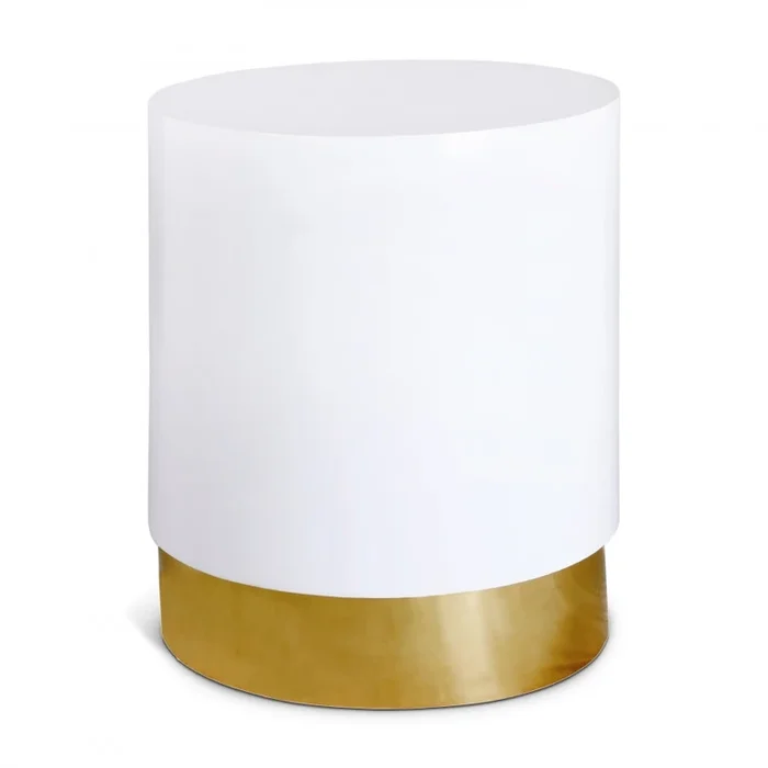 Deco Lacquer Top And Metal Base End Table