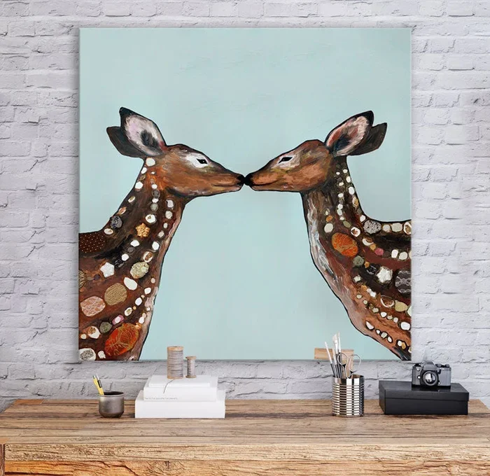 Deer Duo Canvas Wall Art