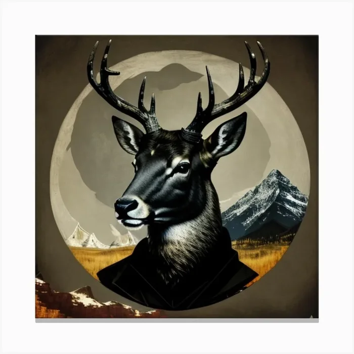 Deer In The Mountains Canvas Print by ArtisticQuotesOfLife