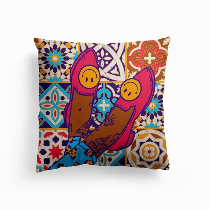 Dont Forget To Smile Canvas Cushion by Evgenia Chuvardina