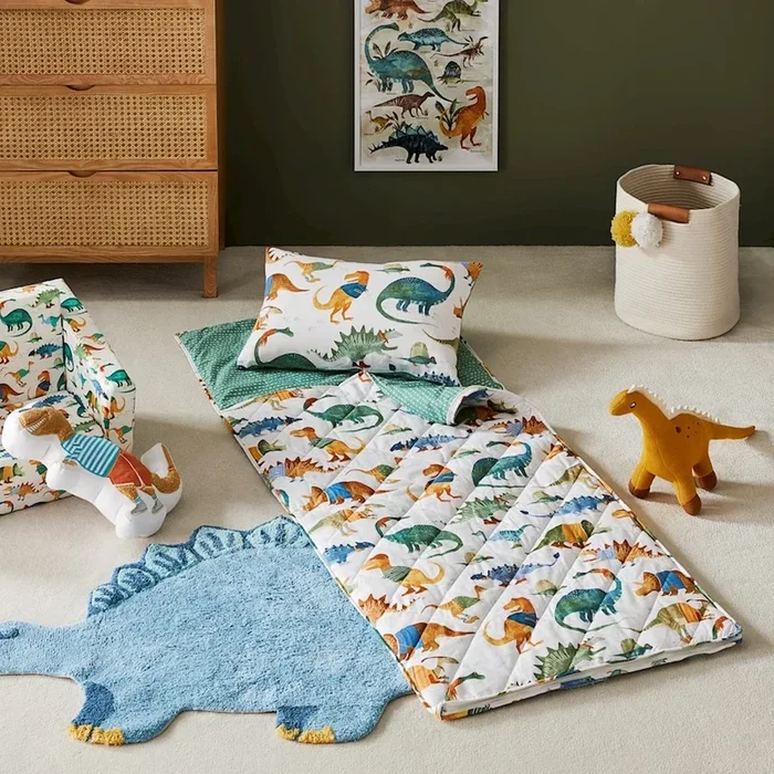 Dressed Up Dino White Sleepover Sleeping Bag
