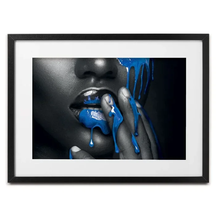 Dripping Blue Framed Art Print