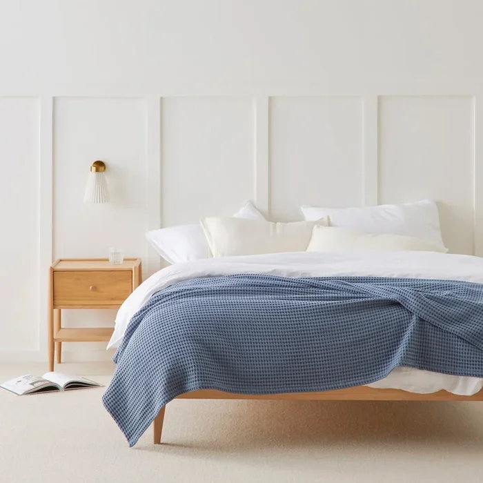 European Collection Thunderstorm Turkish Cotton Waffle Blanket